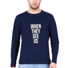 Load image into Gallery viewer, When They See Us Full Sleeves T-Shirt for Men-Navy Blue-Ektarfa.online
