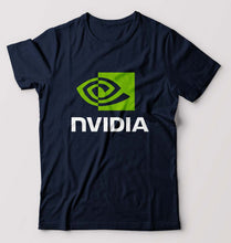 Load image into Gallery viewer, Nvidia T-Shirt for Men-S(38 Inches)-Navy Blue-Ektarfa.online
