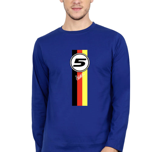 Sebastian Vettel F1 Full Sleeves T-Shirt for Men-Royal Blue-Ektarfa.online