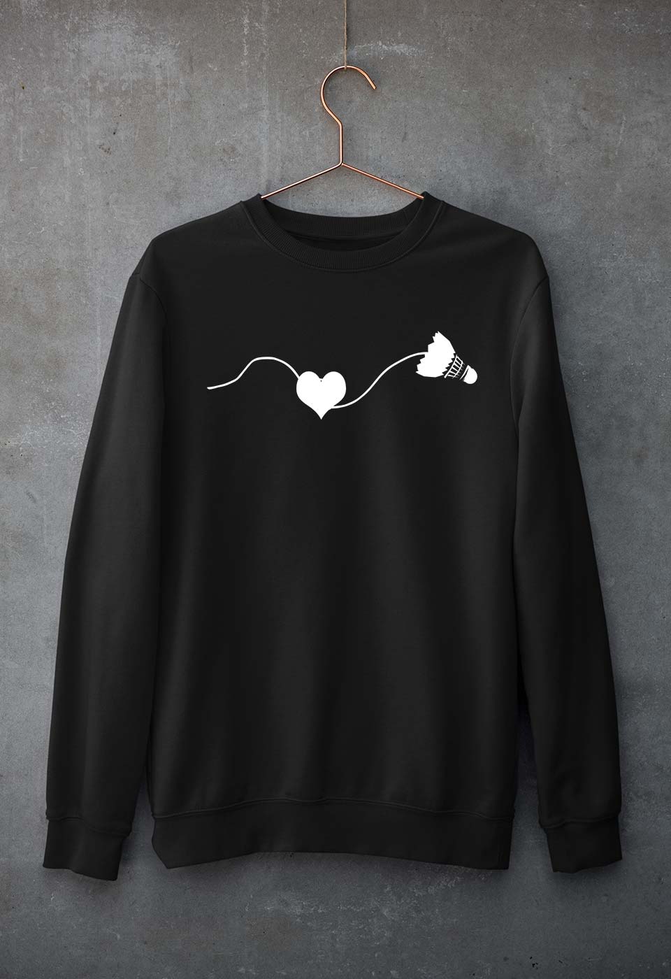 Badminton Unisex Sweatshirt for Men/Women-Black-Ektarfa.online