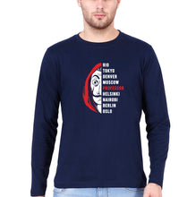 Load image into Gallery viewer, Money Heist Full Sleeves T-Shirt for Men-Navy Blue-Ektarfa.online
