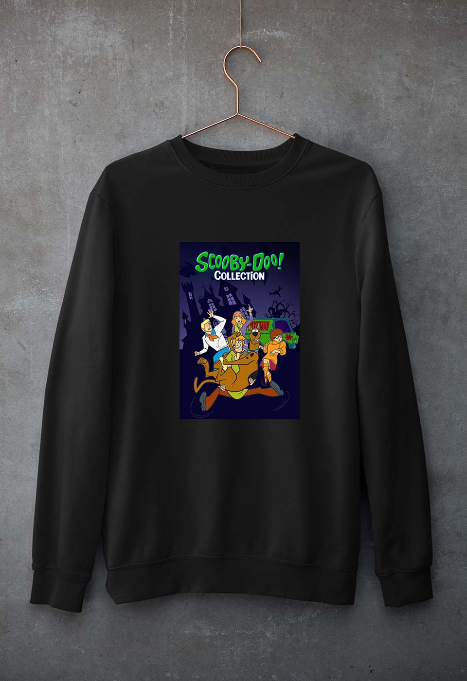 Scooby-Doo Unisex Sweatshirt for Men/Women-S(40 Inches)-Black-Ektarfa.online