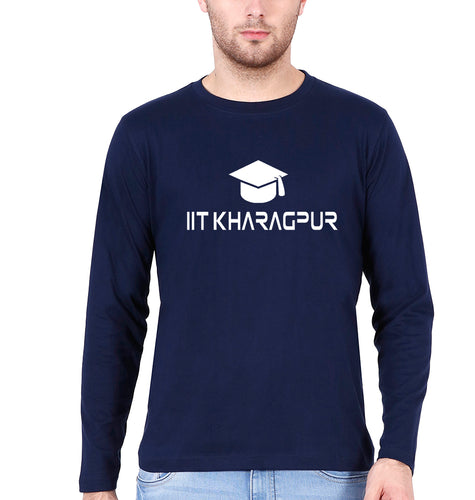 IIT Kharagpur Full Sleeves T-Shirt for Men-S(38 Inches)-Navy Blue-Ektarfa.online