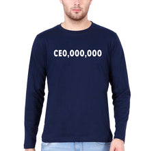 Load image into Gallery viewer, CEO Full Sleeves T-Shirt for Men-S(38 Inches)-Navy Blue-Ektarfa.online
