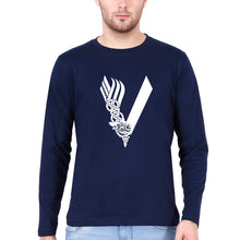 Load image into Gallery viewer, Vikings Full Sleeves T-Shirt for Men-Navy Blue-Ektarfa.online
