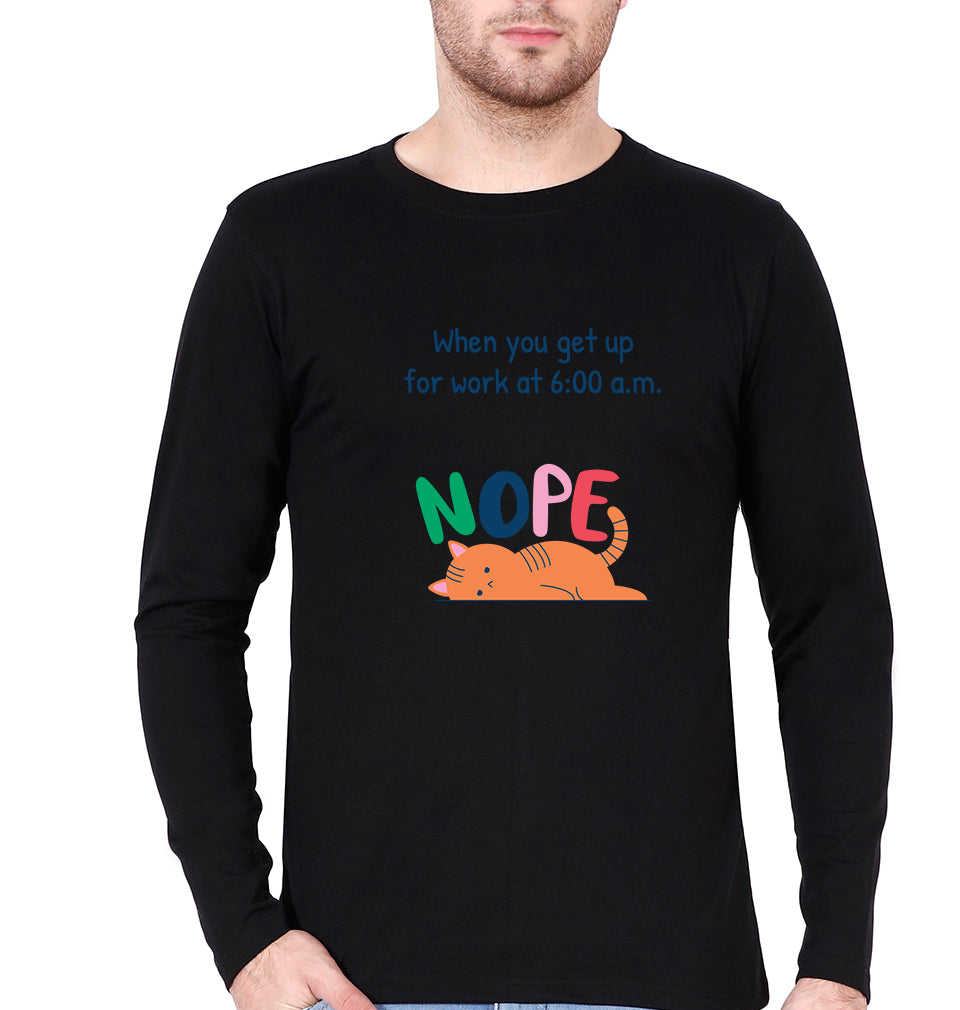 Nope Full Sleeves T-Shirt for Men-Black-Ektarfa.online