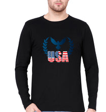 Load image into Gallery viewer, USA America Full Sleeves T-Shirt for Men-Black-Ektarfa.online
