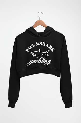 Paul & Shark Crop HOODIE FOR WOMEN-Black-Ektarfa.online