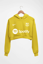 Load image into Gallery viewer, Barcelona 2022-23 Crop HOODIE FOR WOMEN-Mustard Yellow-Ektarfa.online
