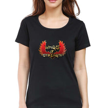 Load image into Gallery viewer, Wings of Strength T-Shirt for Women-XS(32 Inches)-Black-Ektarfa.online
