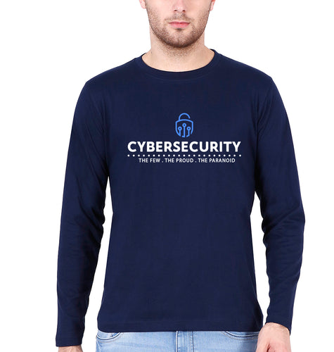 Cyber Security Full Sleeves T-Shirt for Men-Navy Blue-Ektarfa.online