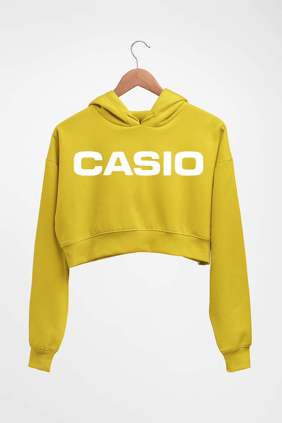 Casio Crop HOODIE FOR WOMEN-Mustard Yellow-Ektarfa.online