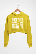Load image into Gallery viewer, Reign-of-evil Crop HOODIE FOR WOMEN-Mustard Yellow-Ektarfa.online
