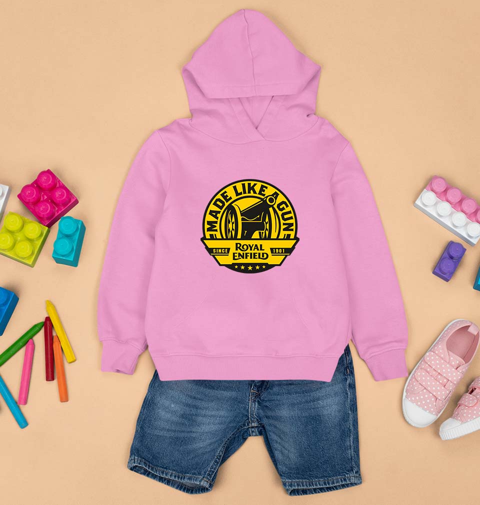 Royal Enfield Kids Hoodie for Boy/Girl-Light Baby Pink-Ektarfa.online