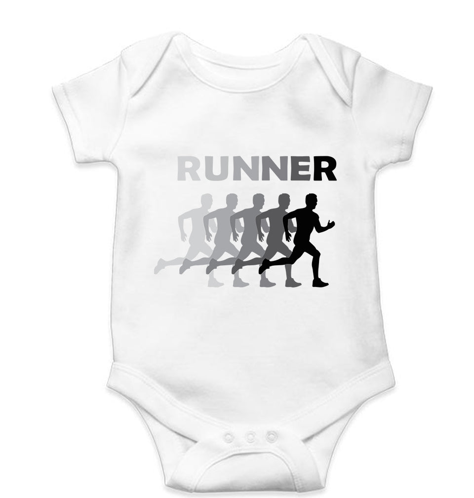 Runner Running Kids Romper For Baby Boy/Girl-0-5 Months(18 Inches)-White-Ektarfa.online