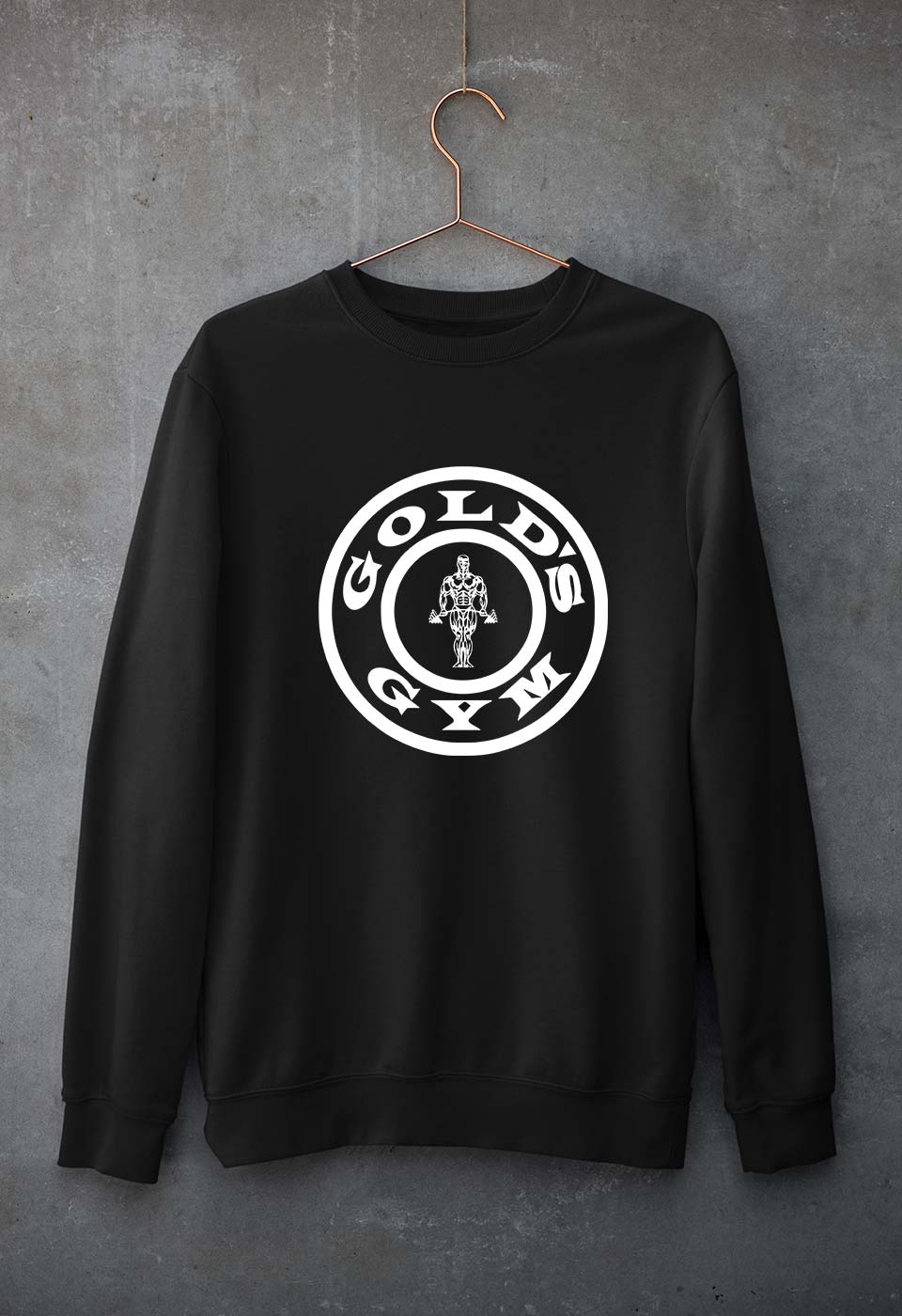 Gold's Gym Unisex Sweatshirt for Men/Women-S(40 Inches)-Black-Ektarfa.online