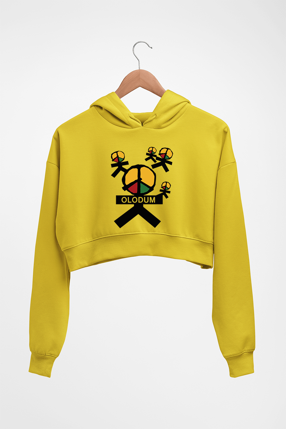Olodum Crop HOODIE FOR WOMEN-Mustard Yellow-Ektarfa.online