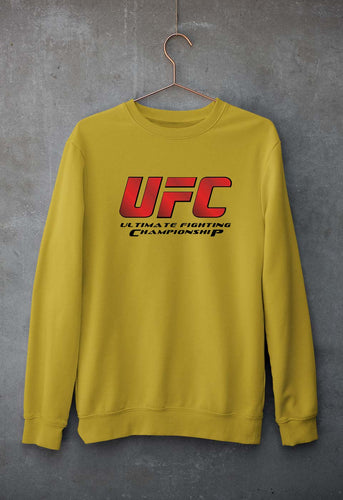 UFC Unisex Sweatshirt for Men/Women-Mustard Yellow-Ektarfa.online