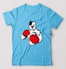 Load image into Gallery viewer, Pitbull Boxing T-Shirt for Men-S(38 Inches)-Light Blue-Ektarfa.online
