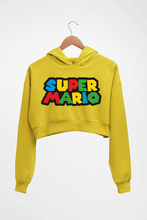 Load image into Gallery viewer, Super Mario Crop HOODIE FOR WOMEN-Mustard Yelow-Ektarfa.online

