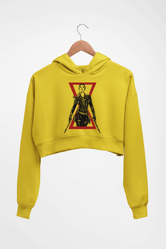 Black Widow Crop HOODIE FOR WOMEN-Mustard Yellow-Ektarfa.online