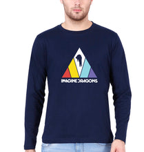 Load image into Gallery viewer, Imagine Dragons Full Sleeves T-Shirt for Men-S(38 Inches)-Navy Blue-Ektarfa.online
