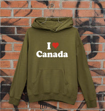 Load image into Gallery viewer, I Love Canada Unisex Hoodie for Men/Women-Olive Green-Ektarfa.online
