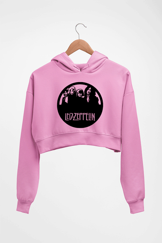 Led Zeppelin Crop HOODIE FOR WOMEN-Light Baby Pink-Ektarfa.online