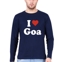 Load image into Gallery viewer, I Love Goa Full Sleeves T-Shirt for Men-Navy Blue-Ektarfa.online
