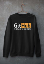 Load image into Gallery viewer, GitHub Unisex Sweatshirt for Men/Women-Black-Ektarfa.online
