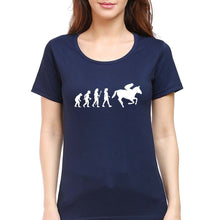 Load image into Gallery viewer, Horse Riding T-Shirt for Women-Navy Blue-Ektarfa.online
