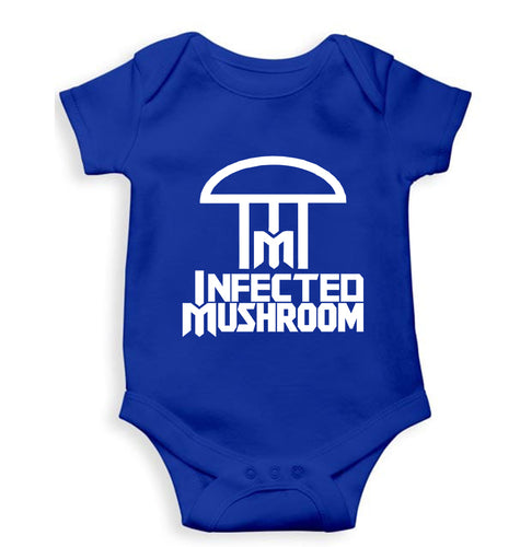 Infected Mushroom Kids Romper For Baby Boy/Girl-0-5 Months(18 Inches)-Royal Blue-Ektarfa.online