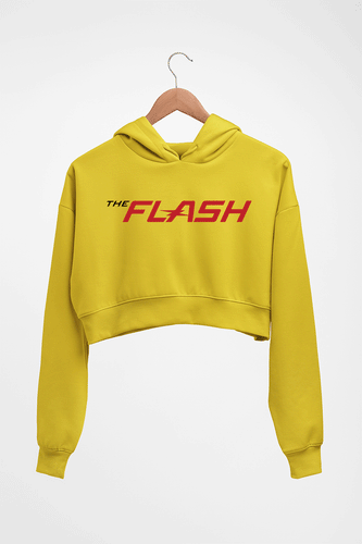 Flash Superhero Crop HOODIE FOR WOMEN-Mustard Yellow-Ektarfa.online
