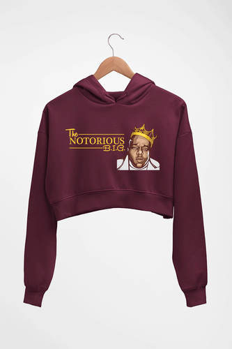 The Notorious B.I.G Crop HOODIE FOR WOMEN-Maroon-Ektarfa.online