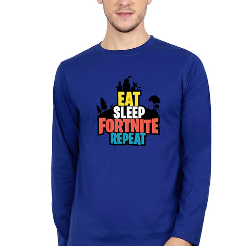 Fortnite Full Sleeves T-Shirt for Men-Royal Blue-Ektarfa.online