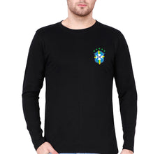 Load image into Gallery viewer, Brazil Football Full Sleeves T-Shirt for Men-S(38 Inches)-Black-Ektarfa.online
