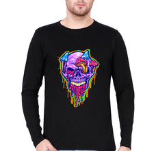 Load image into Gallery viewer, Trippy Psychedelic Skull Full Sleeves T-Shirt for Men-Black-Ektarfa.online
