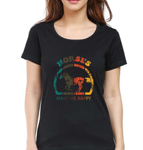 Load image into Gallery viewer, Horses T-Shirt for Women-Black-Ektarfa.online
