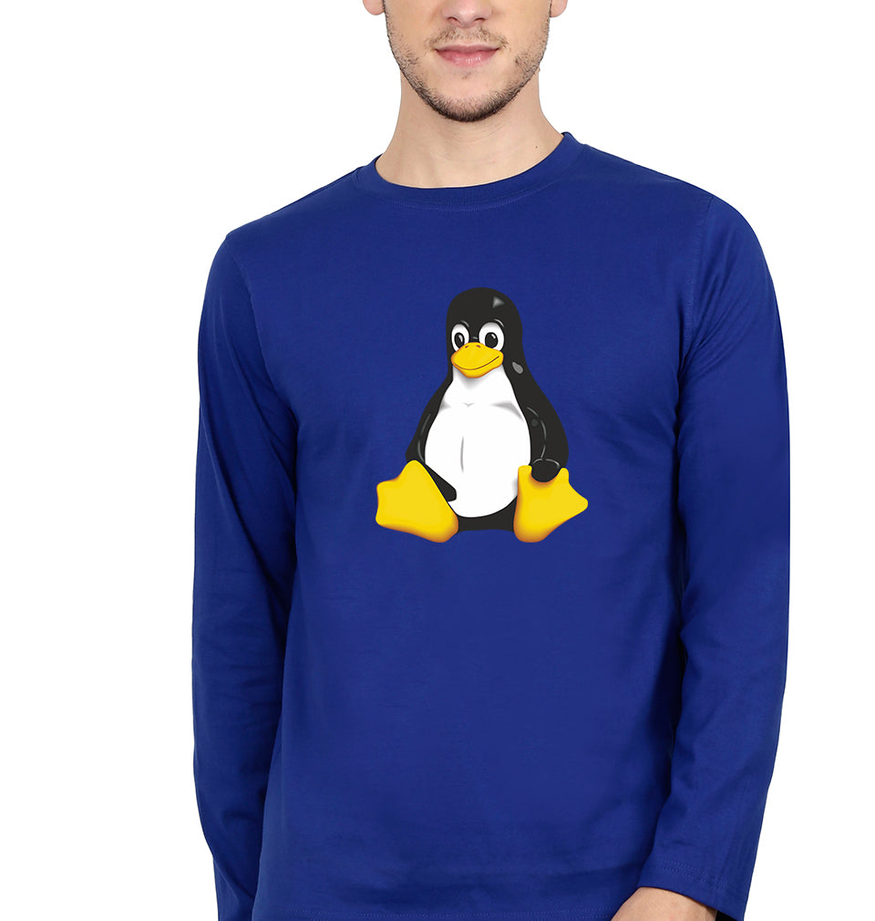 Linux Full Sleeves T-Shirt for Men-Royal Blue-Ektarfa.online