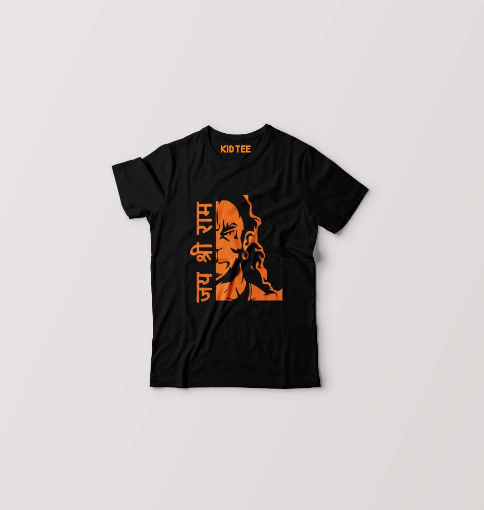RAMJI Jai Shree Ram T-Shirt for Boy/Girl-Black-Ektarfa.online