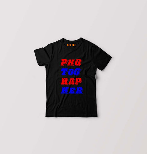 Photographer Kids T-Shirt for Boy/Girl-Black-Ektarfa.online