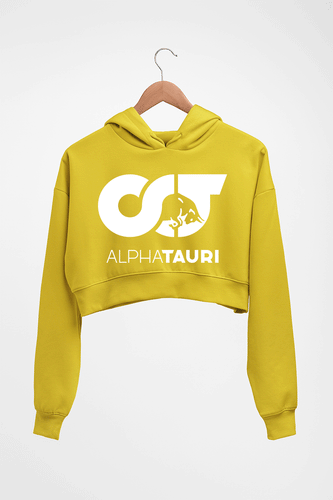Scuderia AlphaTauri Crop HOODIE FOR WOMEN-Mustard Yellow-Ektarfa.online