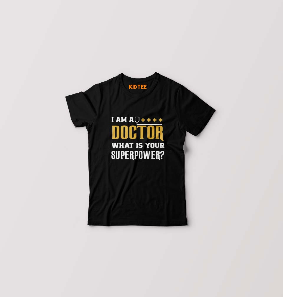 Doctor Kids T-Shirt for Boy/Girl-Black-Ektarfa.online