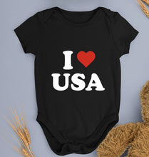 Load image into Gallery viewer, I Love USA Kids Romper For Baby Boy/Girl-0-5 Months(18 Inches)-Black-Ektarfa.online
