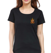 Load image into Gallery viewer, Spain Football T-Shirt for Women-XS(32 Inches)-Black-Ektarfa.online
