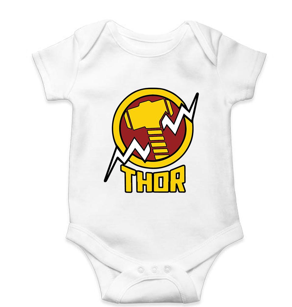 Thor Superhero Kids Romper For Baby Boy/Girl-0-5 Months(18 Inches)-White-Ektarfa.online