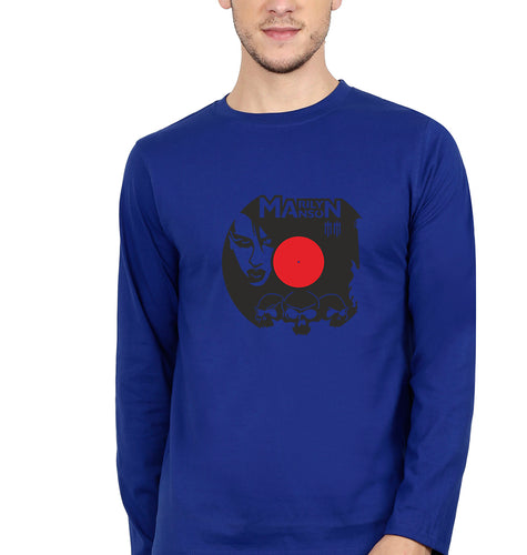 Marilyn Manson Full Sleeves T-Shirt for Men-Royal Blue-Ektarfa.online