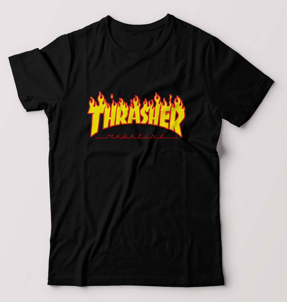 Thrasher T-Shirt for Men-S(38 Inches)-Black-Ektarfa.online