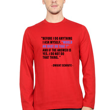 Load image into Gallery viewer, Dwight Schrute Full Sleeves T-Shirt for Men-Red-Ektarfa.online
