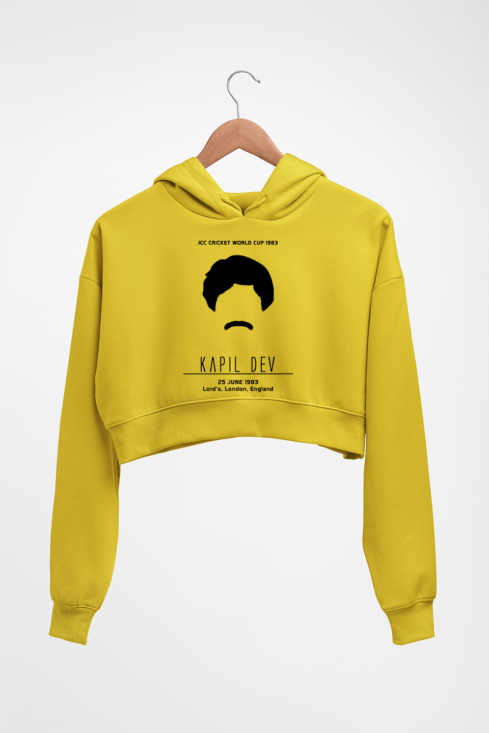 Kapil Dev Crop HOODIE FOR WOMEN-Mustard Yellow-Ektarfa.online